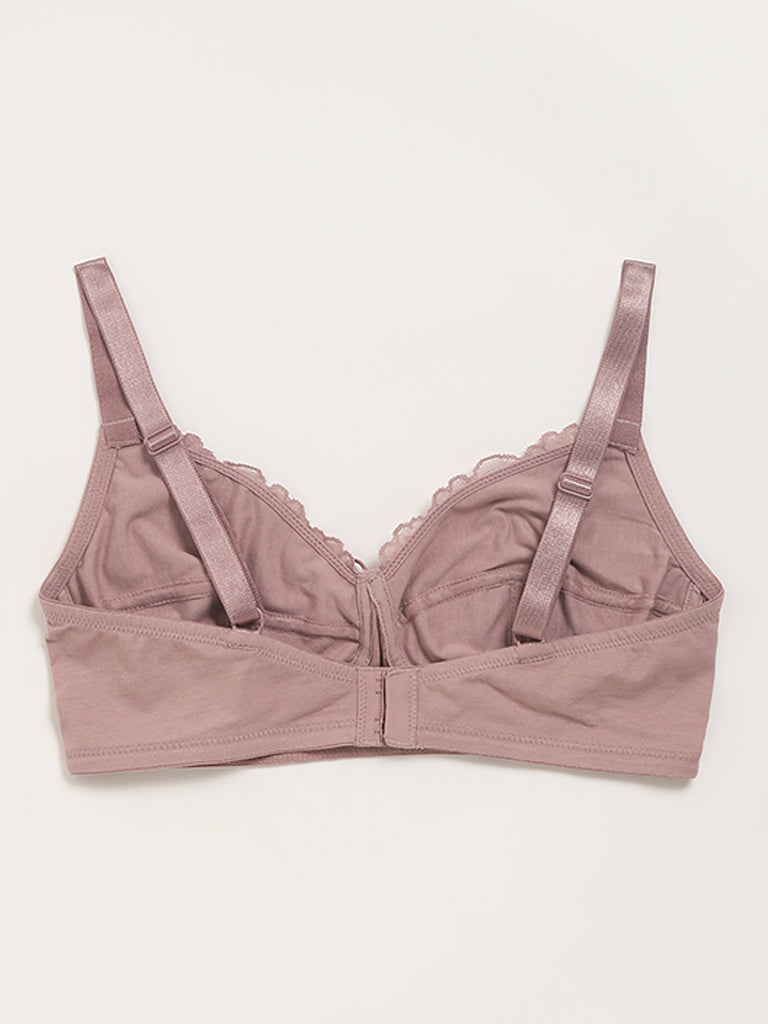 Wunderlove Mauve Lace Full-Coverage Bra