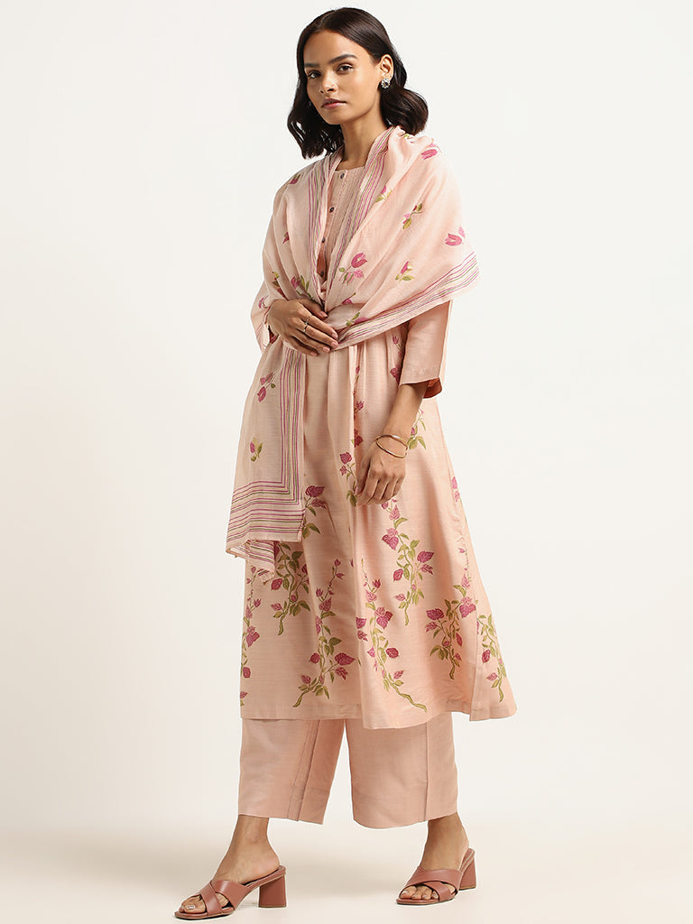 Zuba Peach Plain Palazzos