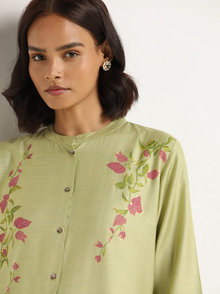 Zuba Green Printed Kurta