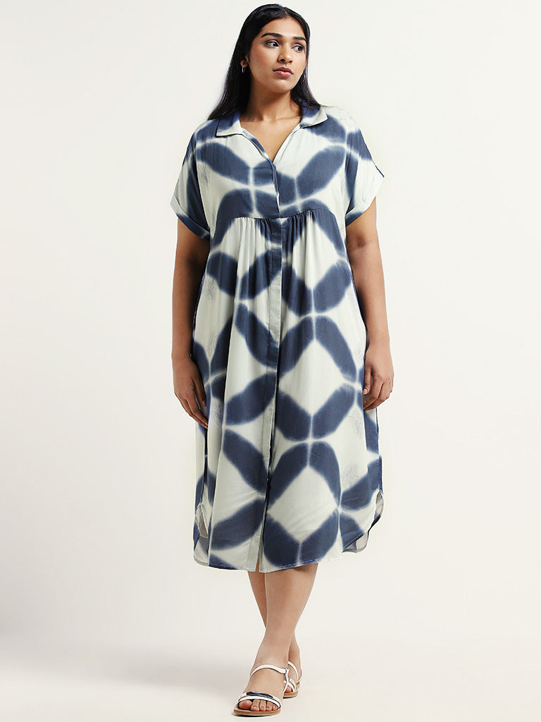 Gia White Printed Shirt Dress