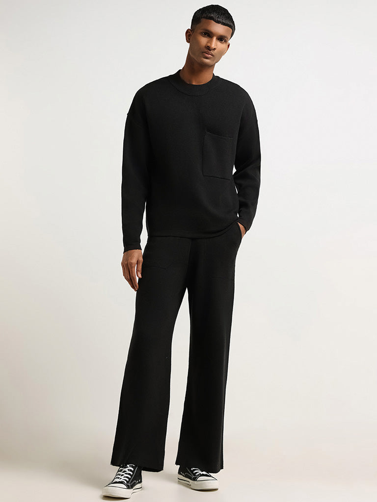 Studiofit Black Relaxed Fit Sweater