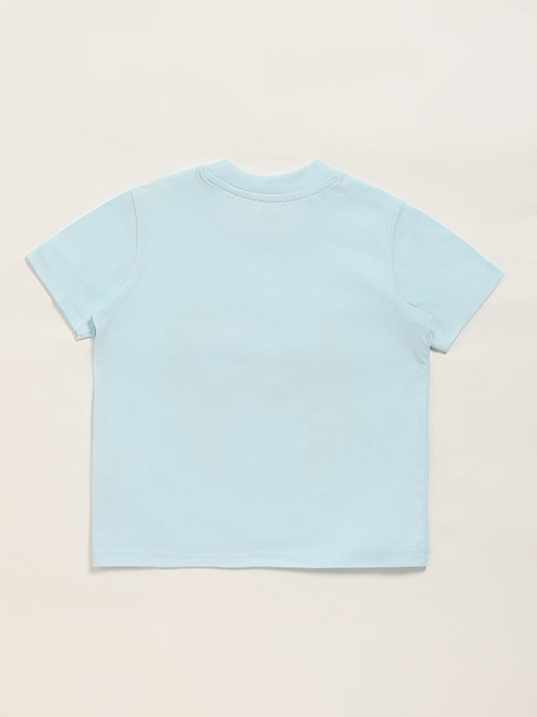 HOP Kids Blue Printed T-Shirt