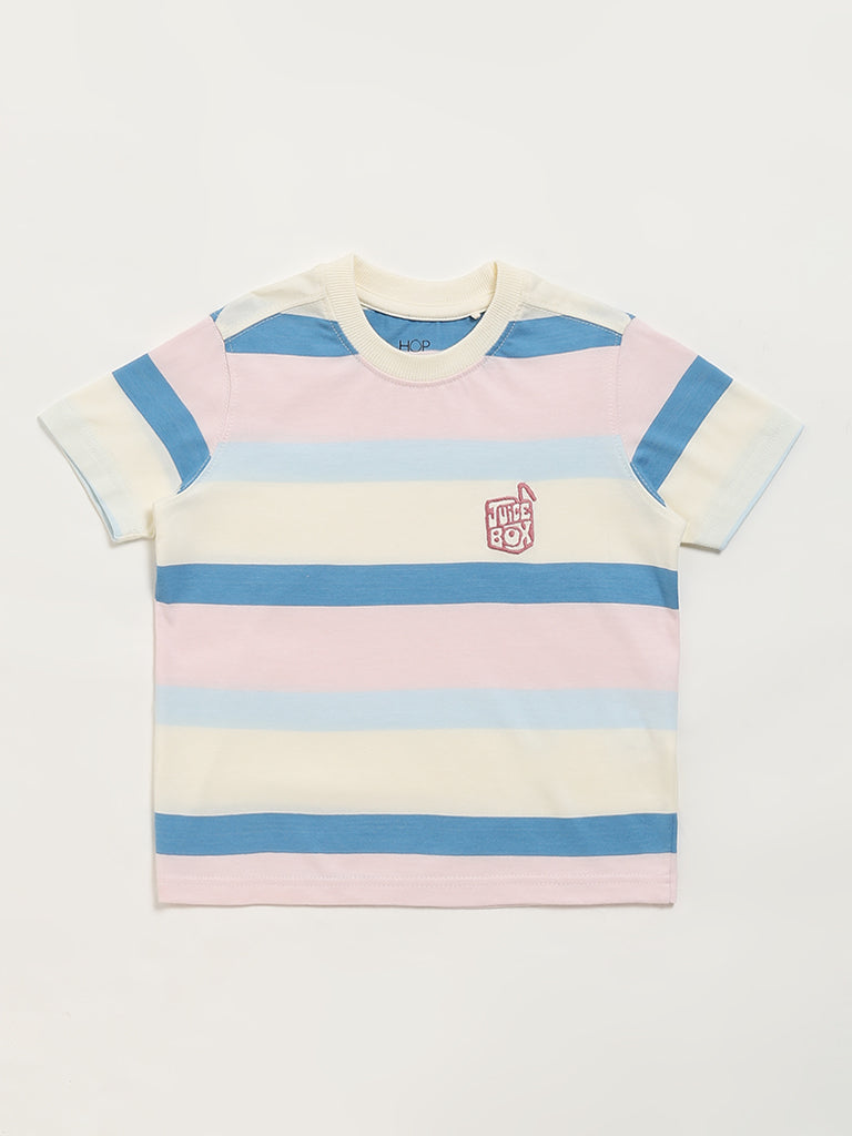 HOP Kids Multicolor Striped T-Shirt