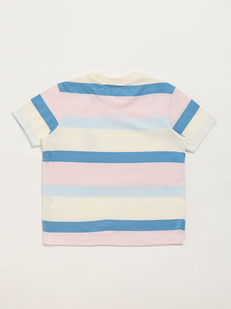 HOP Kids Multicolor Striped T-Shirt