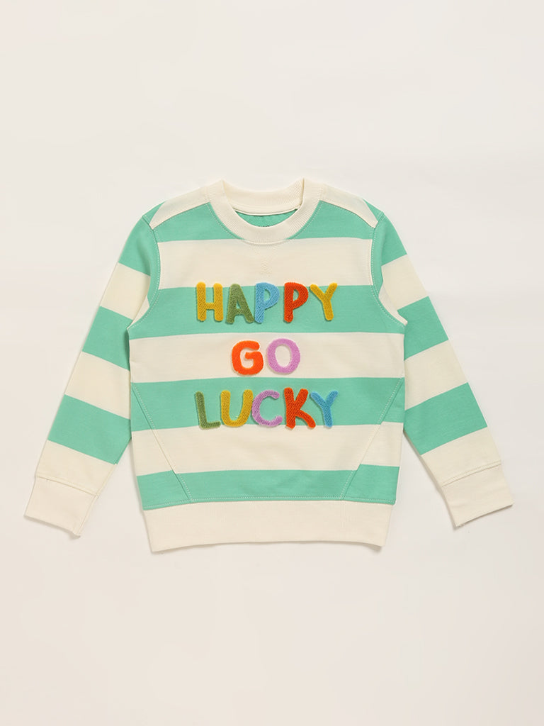 HOP Kids Off-White Striped Sweatshirt