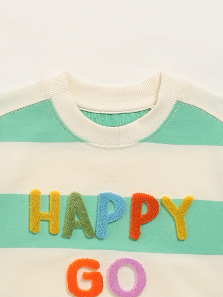 HOP Kids Off-White Striped Sweatshirt