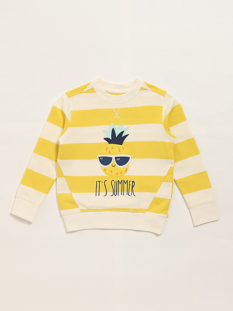 HOP Kids Yellow Striped Sweatshirt