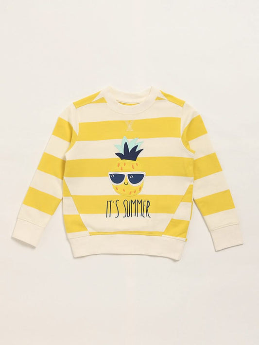 HOP Kids Yellow Striped Sweatshirt