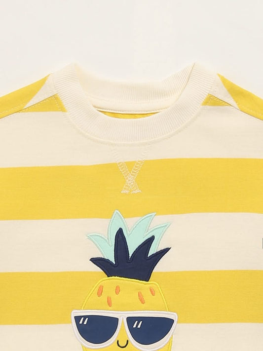 HOP Kids Yellow Striped Sweatshirt