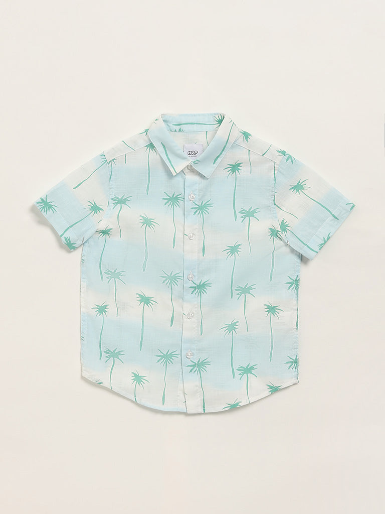 HOP Kids Mint Printed Shirt