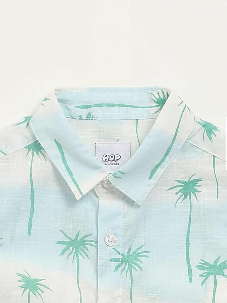 HOP Kids Mint Printed Shirt