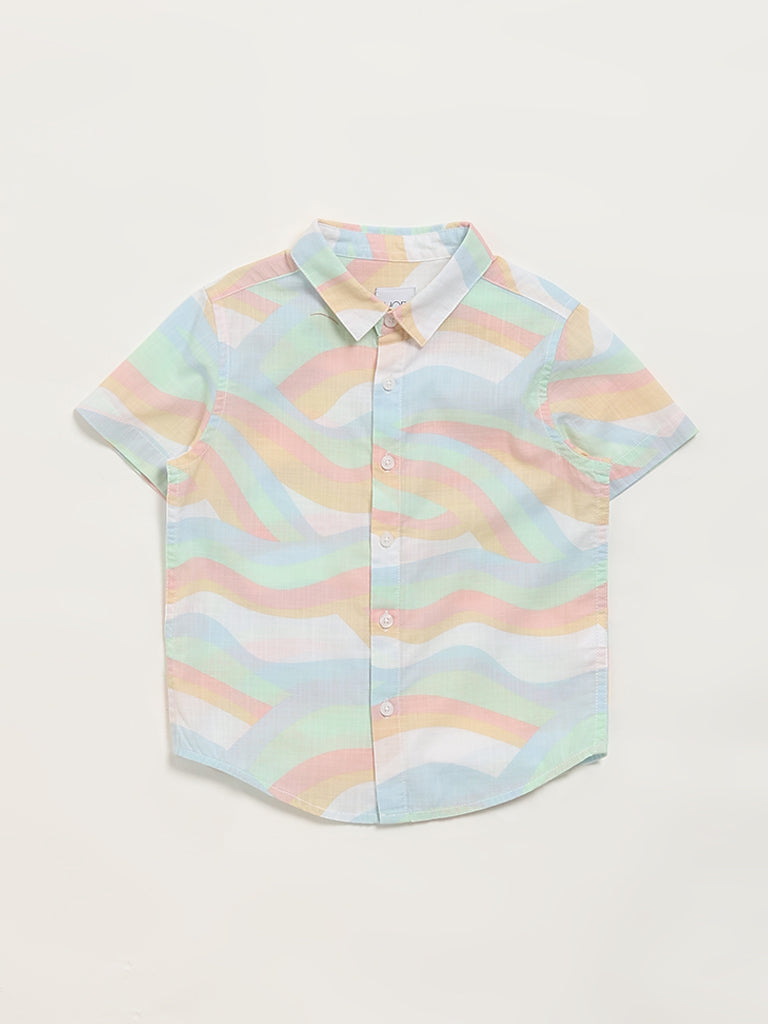 HOP Kids Multicolor Abstract Printed Shirt