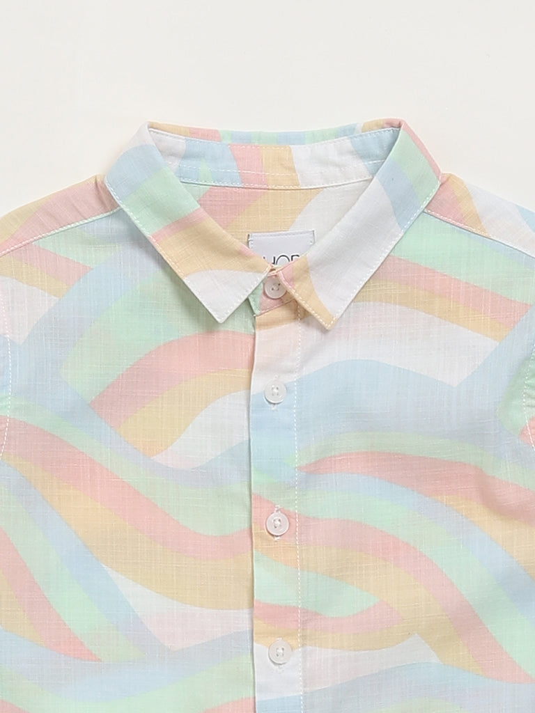 HOP Kids Multicolor Abstract Printed Shirt