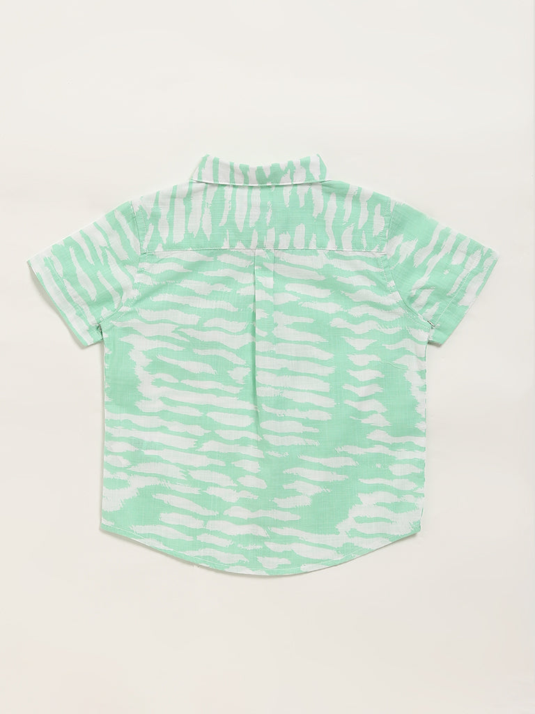 HOP Kids Green Patterned Shirt