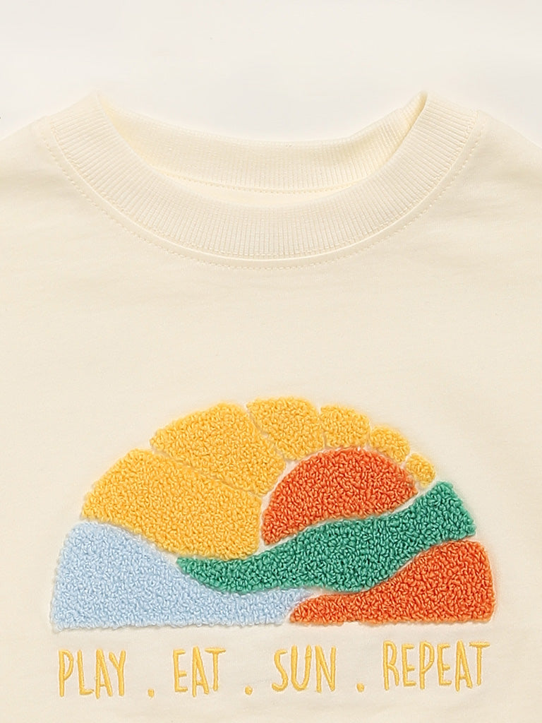 HOP Kids Off-White Motif T-Shirt