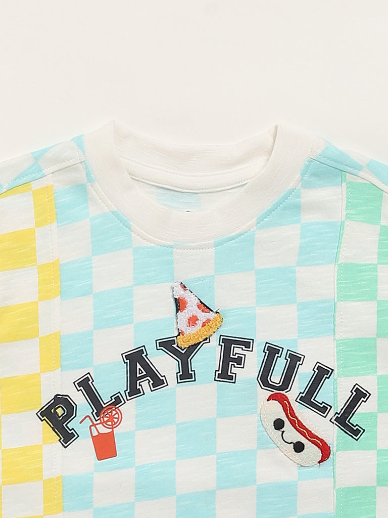 HOP Kids Multicolor Checkered T-Shirt