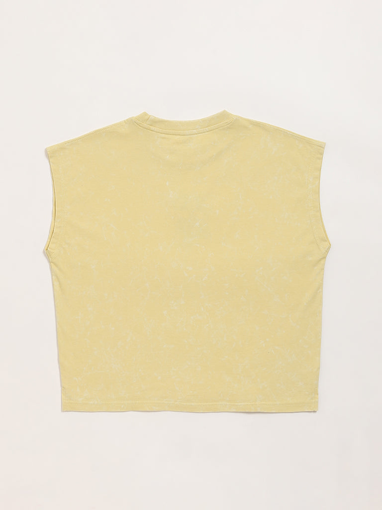 HOP Kids Yellow Embroidered T-Shirt