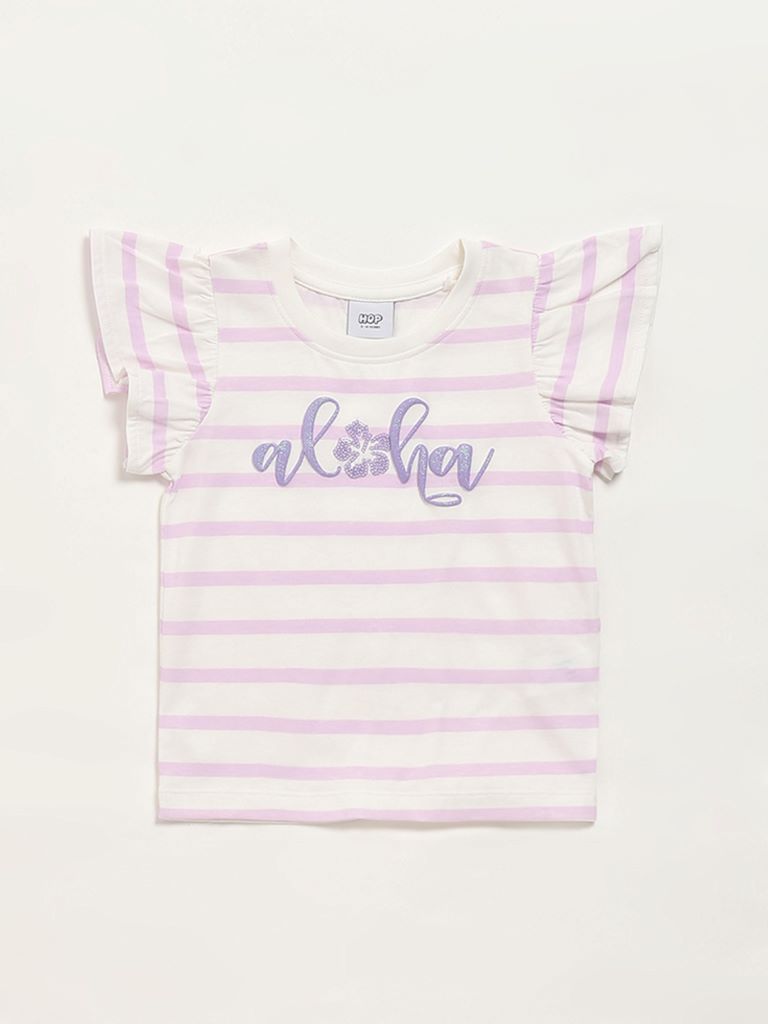 HOP Kids Lilac Striped Top