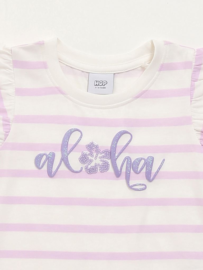 HOP Kids Lilac Striped Top