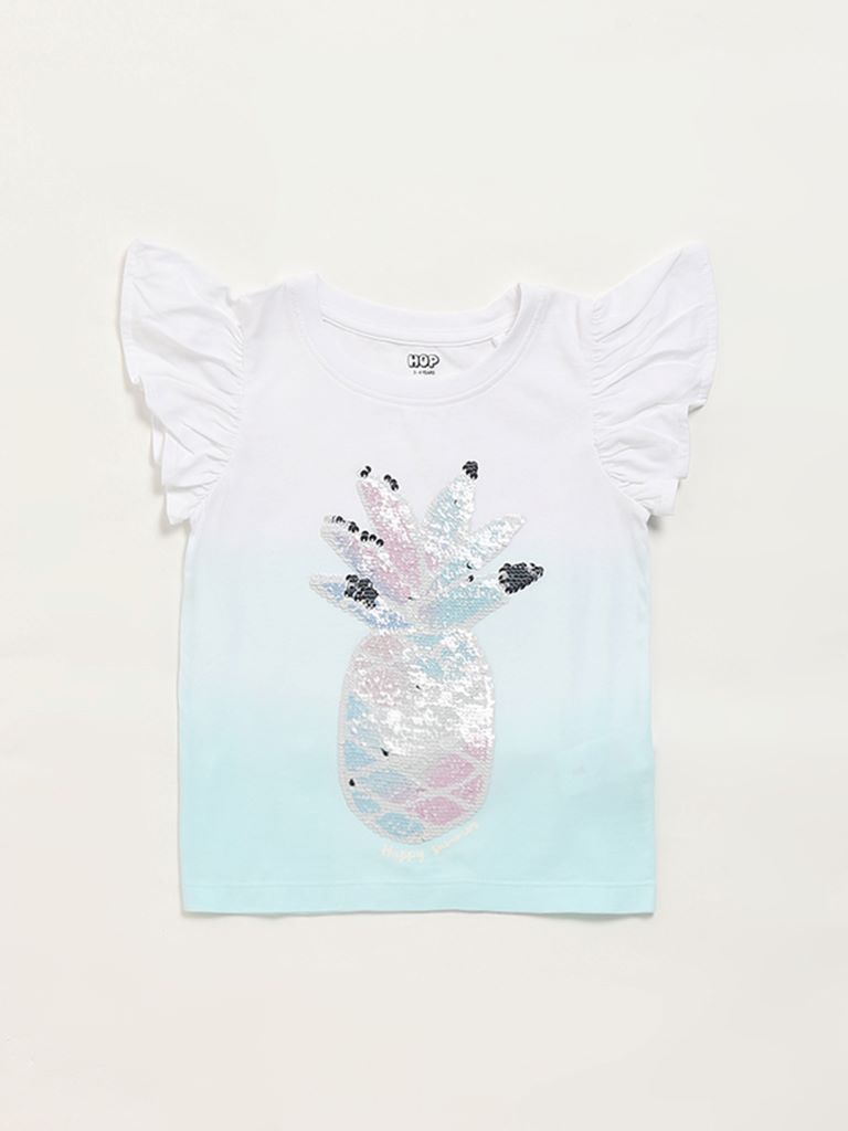 HOP Kids Mint Embellished Top