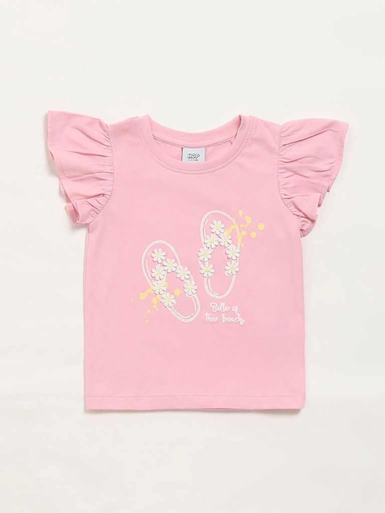 HOP Kids Pink Embellished Top