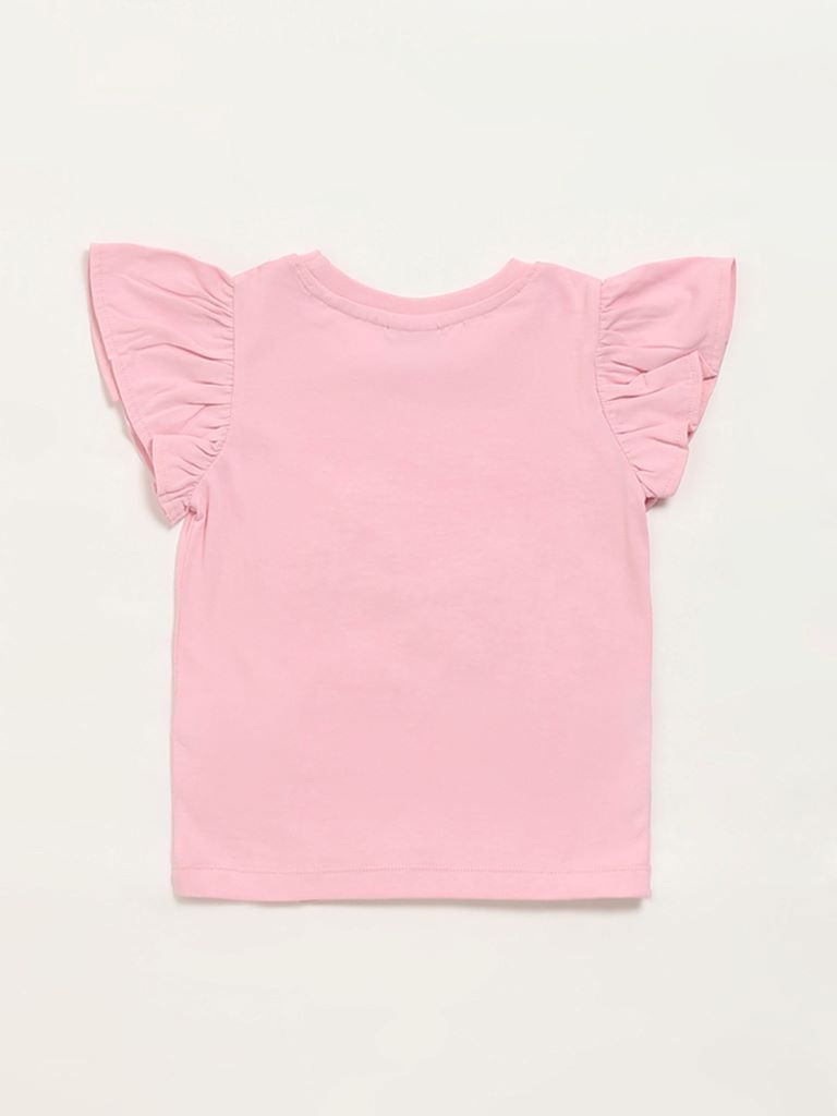 HOP Kids Pink Embellished Top