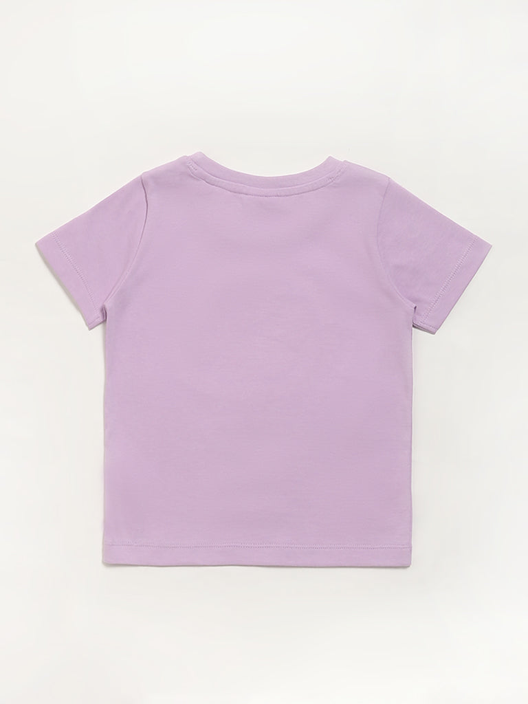 HOP Kids Lilac Embroidered T-Shirt