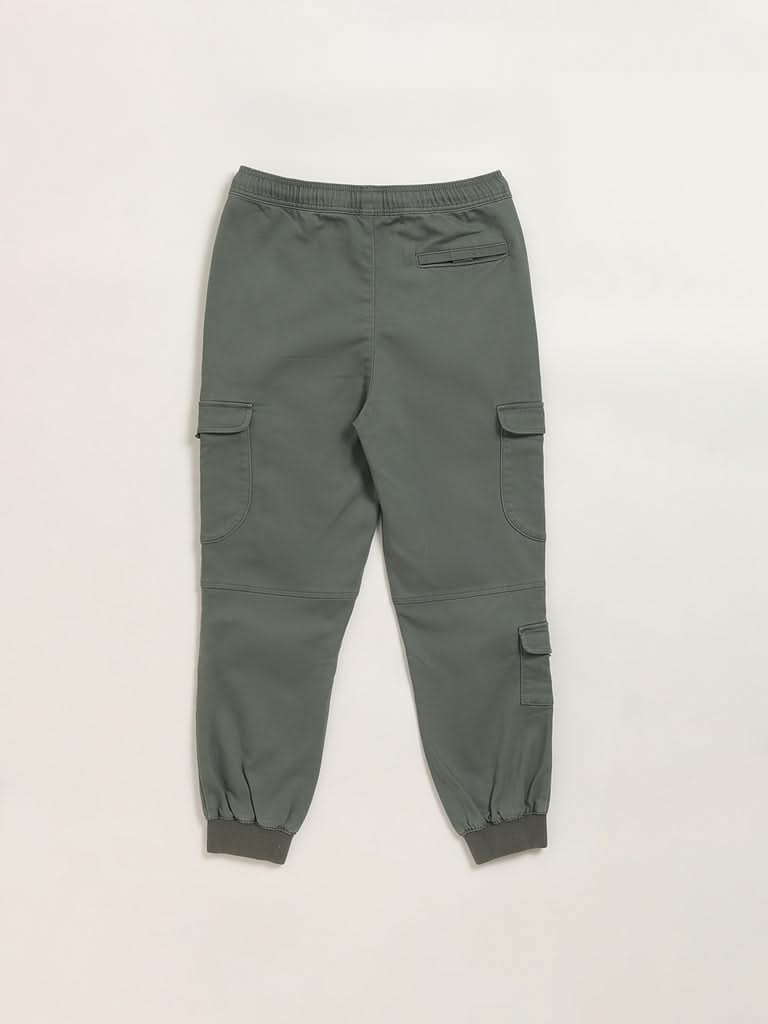 Y&F Kids Olive Cargo Joggers