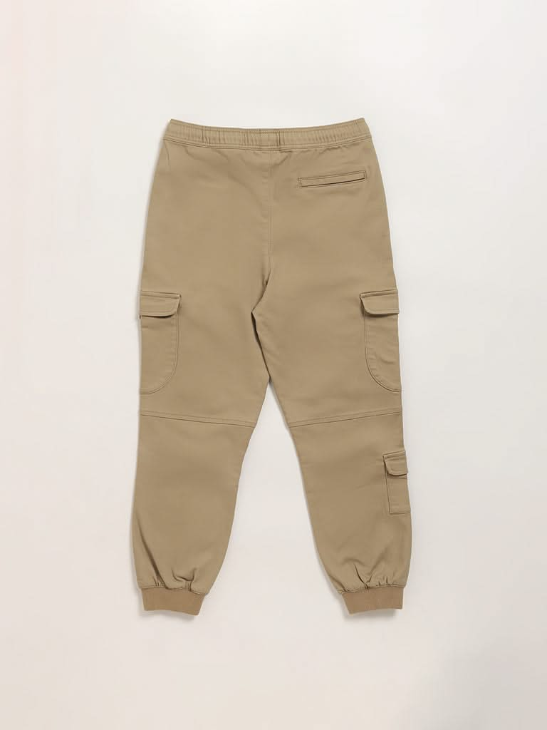 Y&F Kids Beige Cargo Joggers