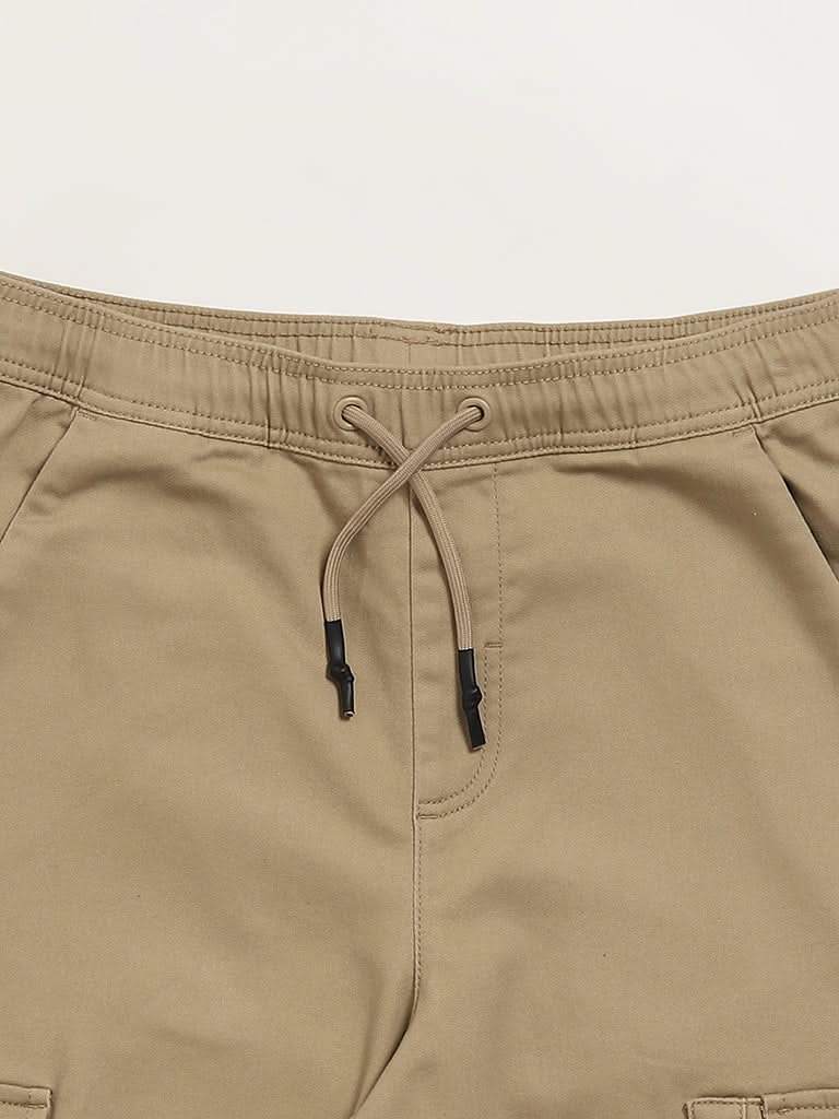 Y&F Kids Beige Cargo Joggers