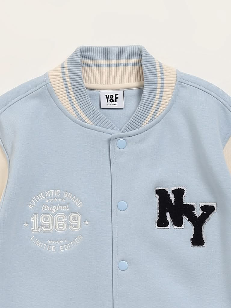 Y&F Kids Light Blue Button-Down Jacket