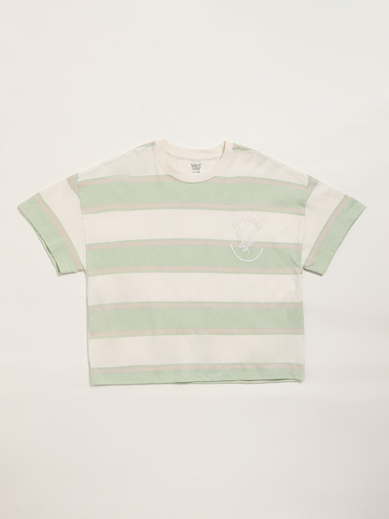 Y&F Kids Sage Striped T-Shirt