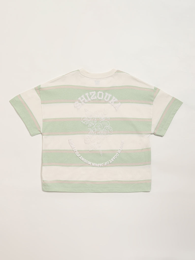 Y&F Kids Sage Striped T-Shirt