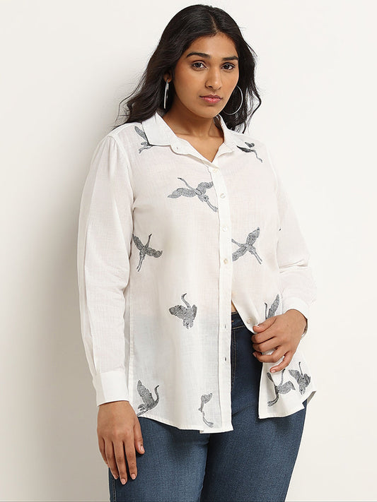 Diza White Embroidered Cotton Tunic