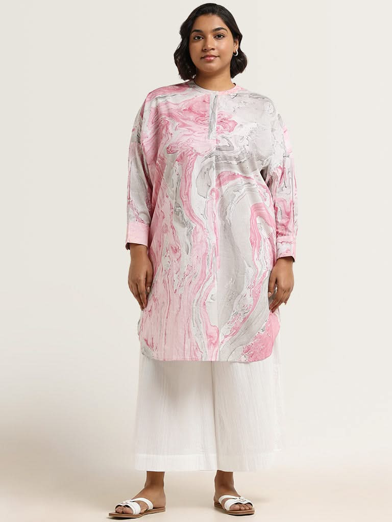 Diza Multicolor Marble-Print Kurta