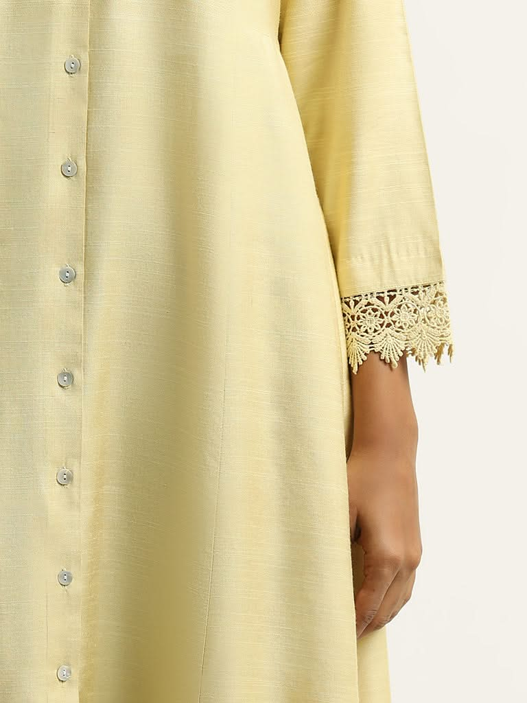 Zuba Yellow Buttondown Kurta