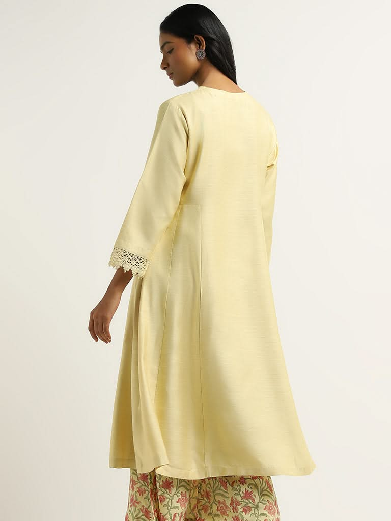 Zuba Yellow Buttondown Kurta