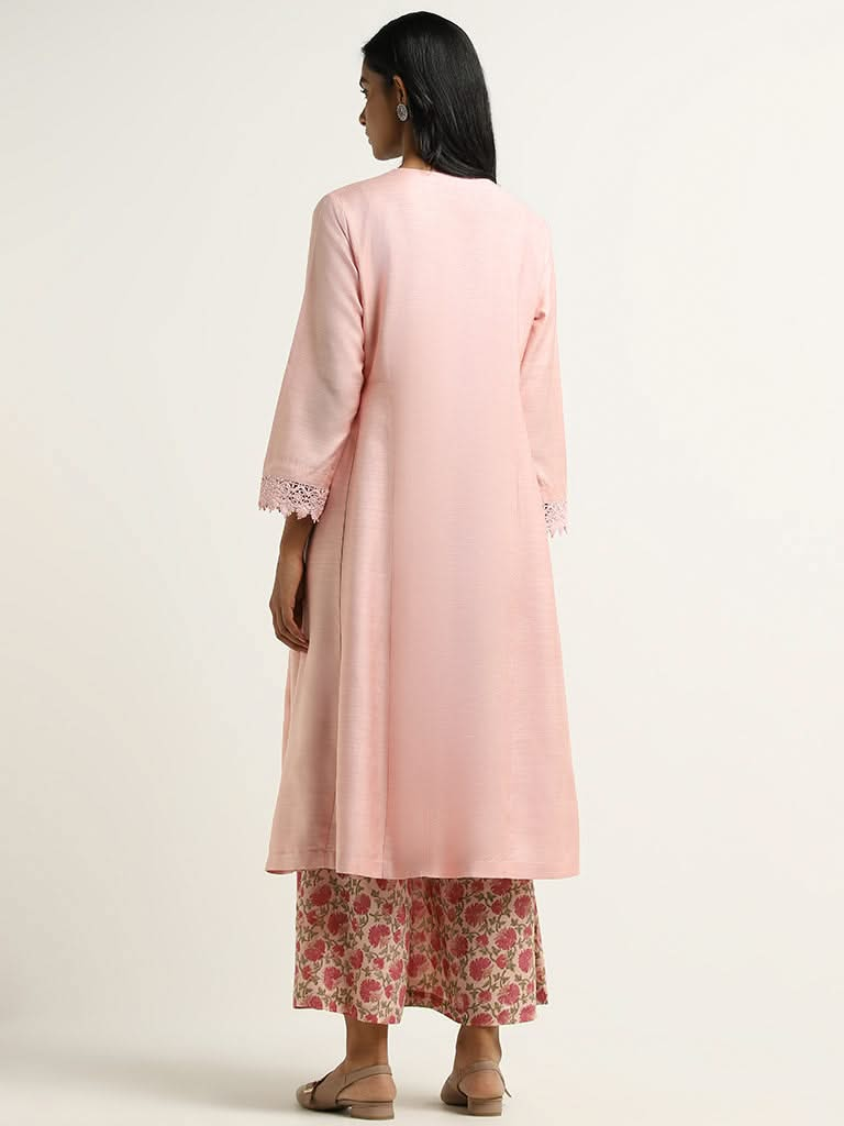 Zuba Pink Buttondown Kurta