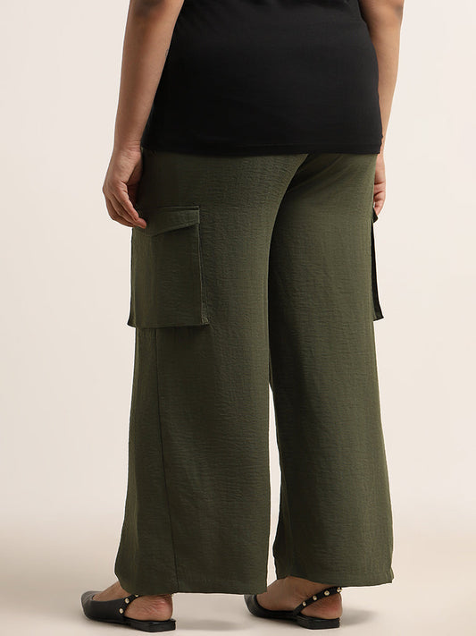 Gia Olive Mid Rise Pants