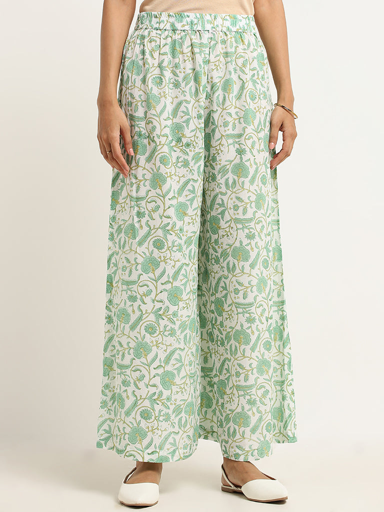 Zuba Green Floral Palazzos