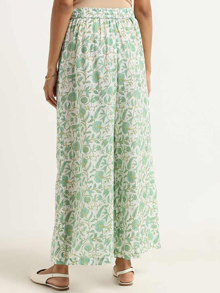 Zuba Green Floral Palazzos