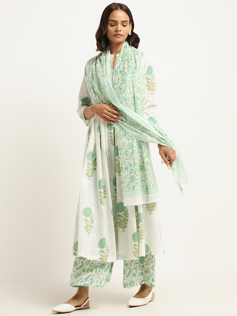 Zuba Green Floral Palazzos