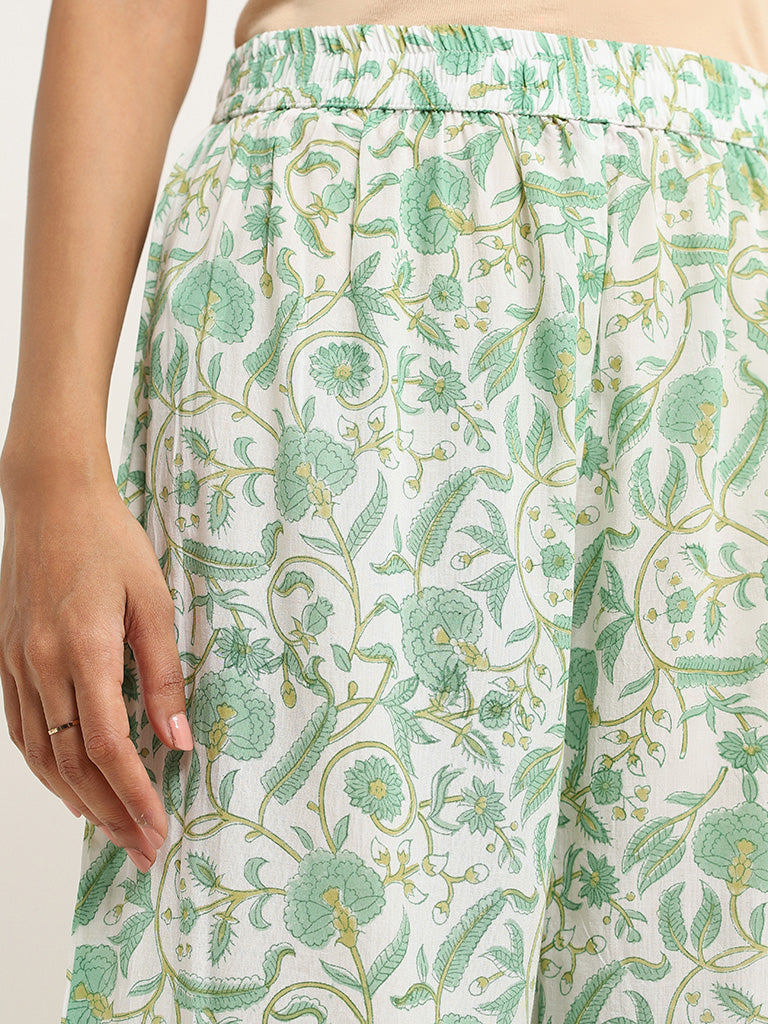 Zuba Green Floral Palazzos