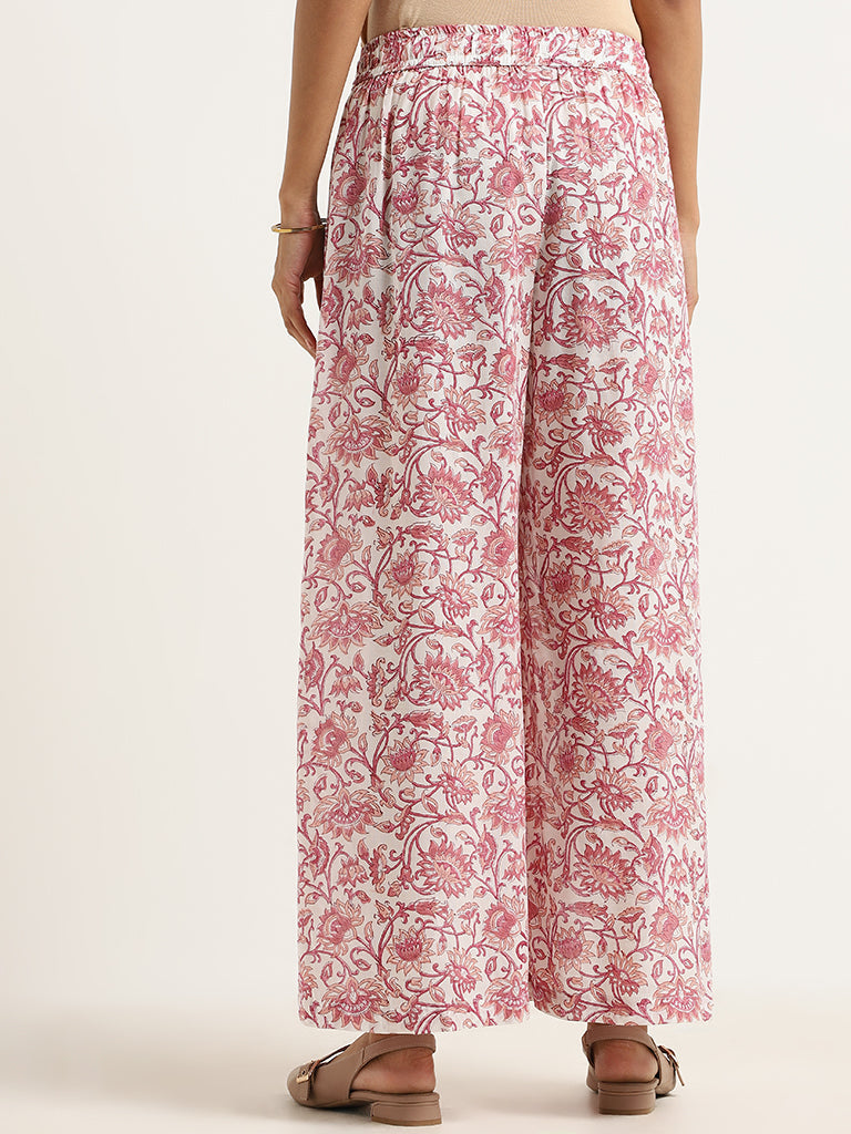 Zuba Pink Floral Palazzos