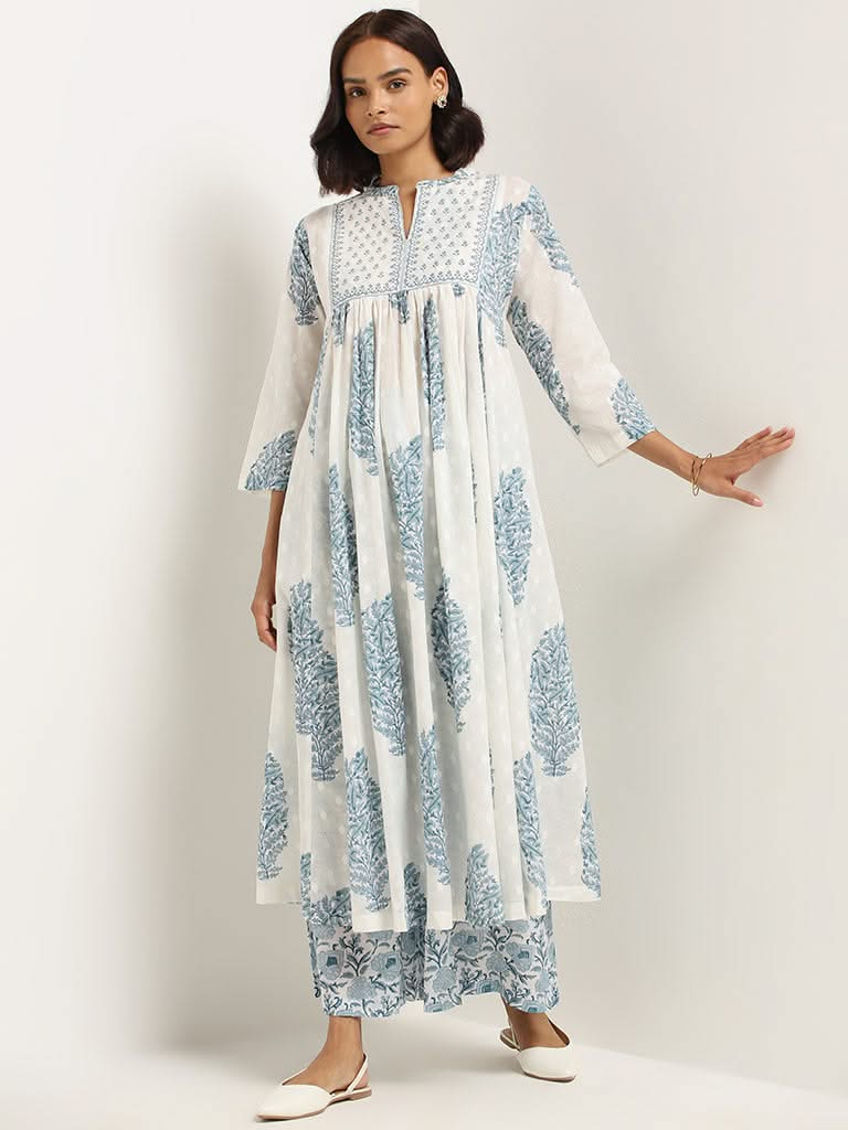 Zuba Blue Floral Kurta