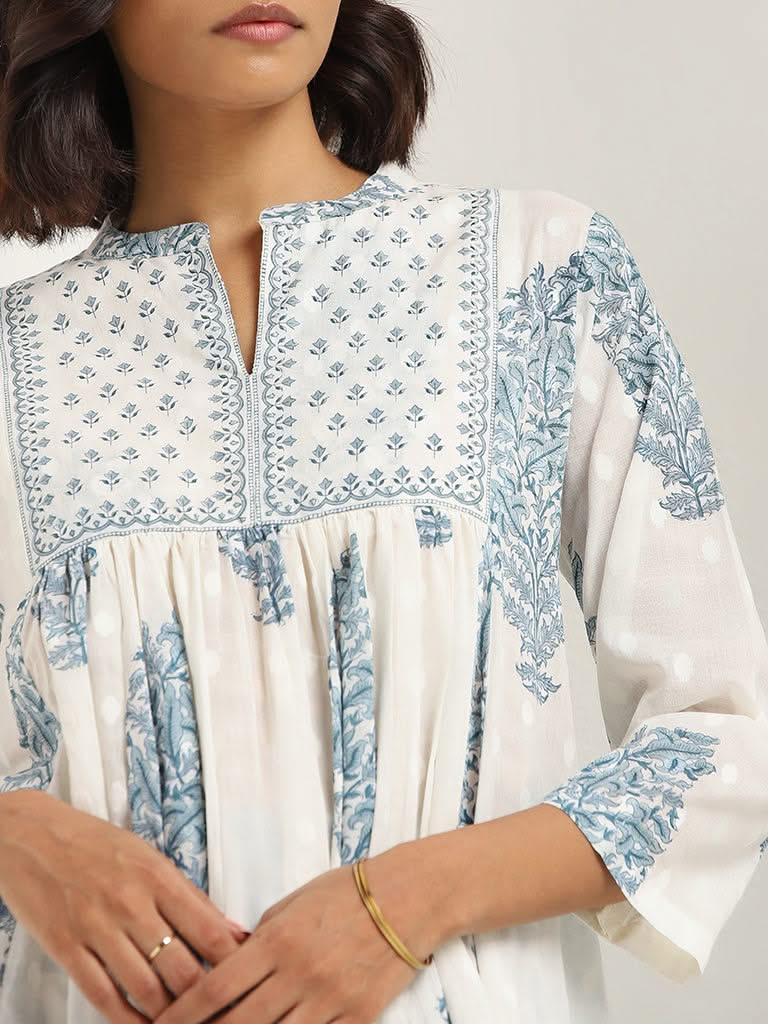 Zuba Blue Floral Kurta