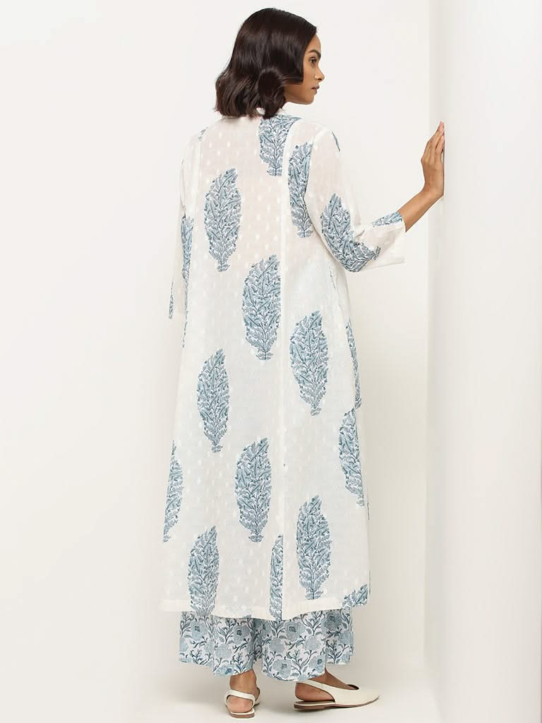 Zuba Blue Floral Kurta