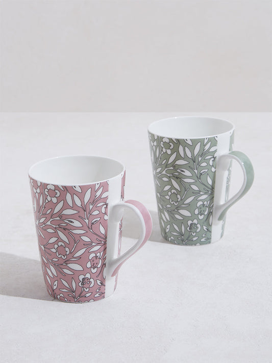 Westside Home Multicolor Faded Leaf Devonian Mug (Set of 2)