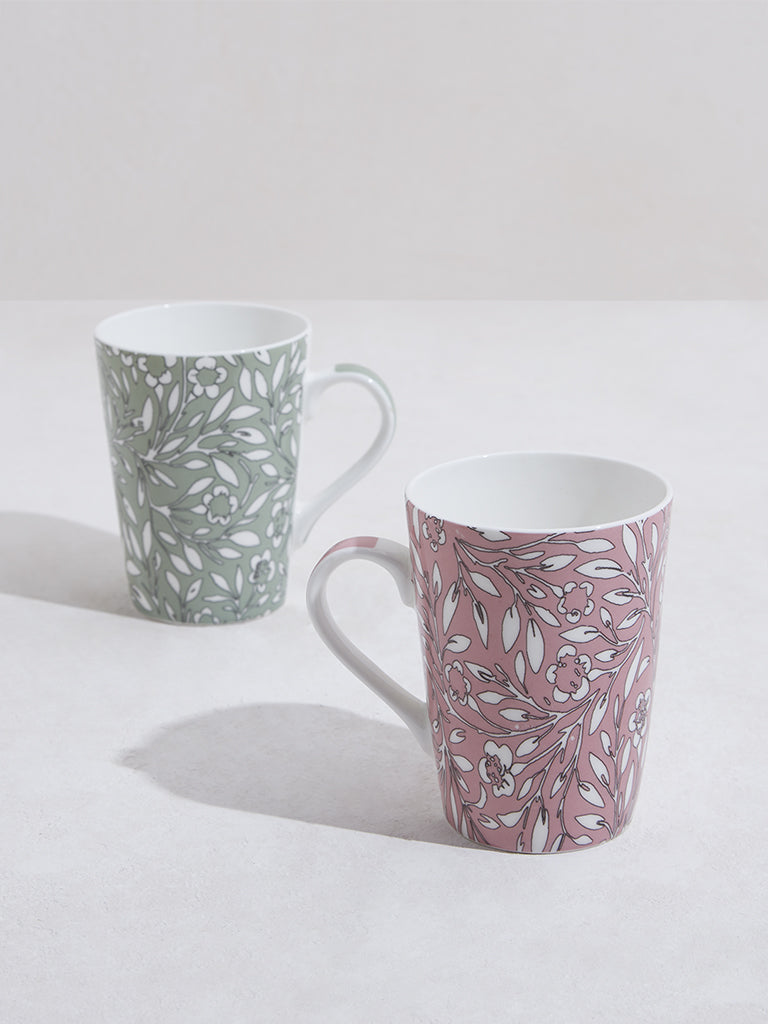 Westside Home Multicolor Faded Leaf Devonian Mug (Set of 2)