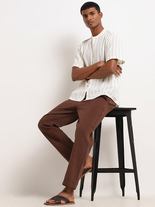 ETA Brown Cotton Resort Fit Chinos